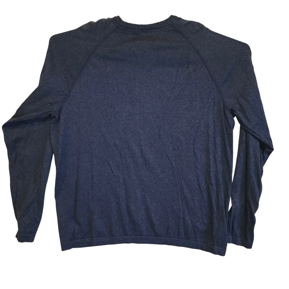 Eddie Bauer Mens Blue Colorblock Raglan Waffle Knit Crewneck Sweater XXL - Picture 2 of 10